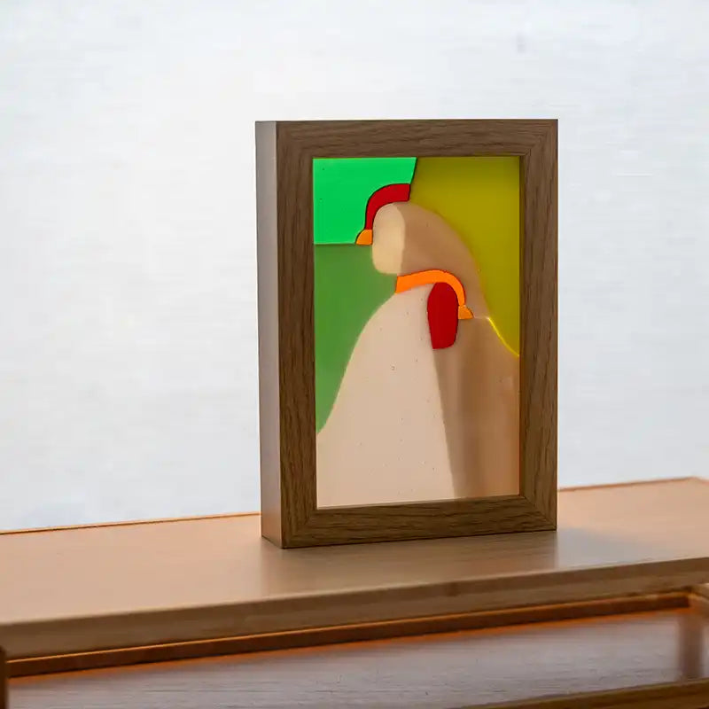 Kippen in lijst - Groen wit