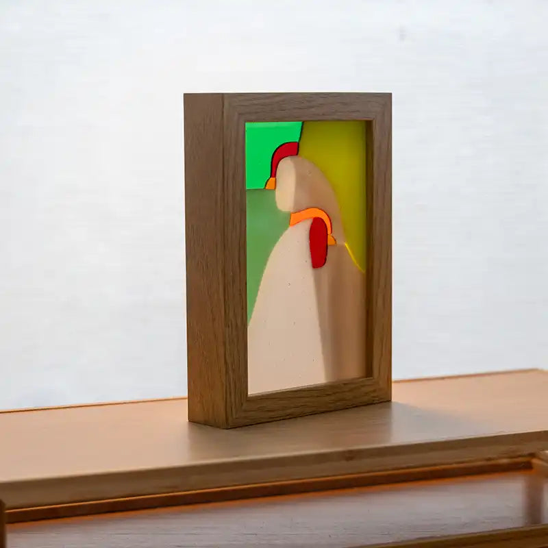 Kippen in lijst - Groen wit