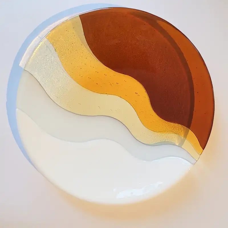 Wave schaal - Oranje bruin wit