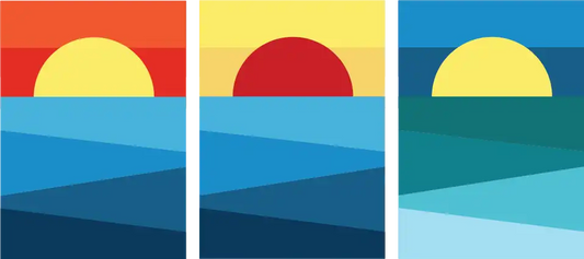 Sunset glass art template pattern - 13x18cm | 5.1x7Inch - Level 1