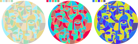 Cubist Faces V1 template - 40cm | 15.6Inch - Level 4