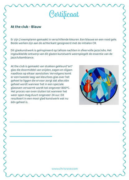 Jazzclub Ambiance in Glas – Uniek Handgemaakt Kunstwerk - VERKOCHT