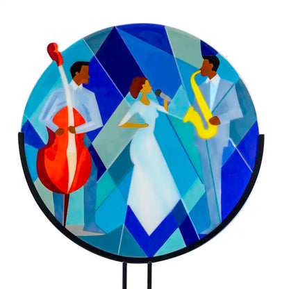Jazzclub Ambiance in Glas – Uniek Handgemaakt Kunstwerk - VERKOCHT
