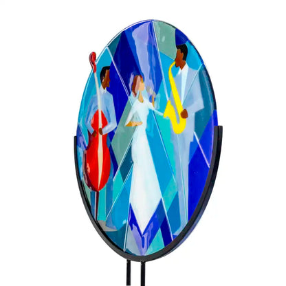 Jazzclub Ambiance in Glas – Uniek Handgemaakt Kunstwerk - VERKOCHT