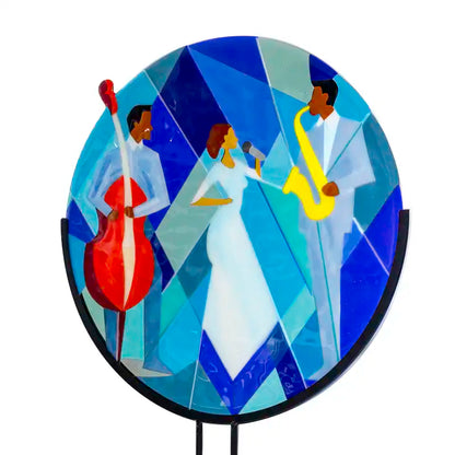 Jazzclub Ambiance in Glas – Uniek Handgemaakt Kunstwerk - VERKOCHT