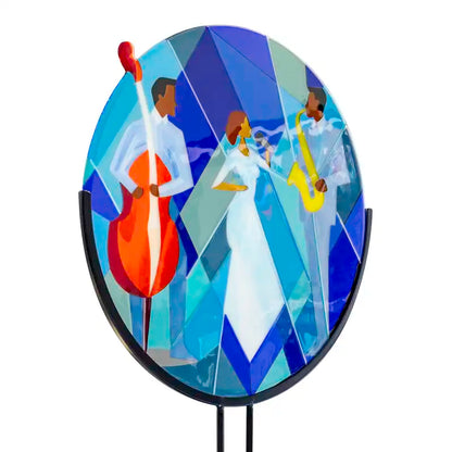 Jazzclub Ambiance in Glas – Uniek Handgemaakt Kunstwerk - VERKOCHT