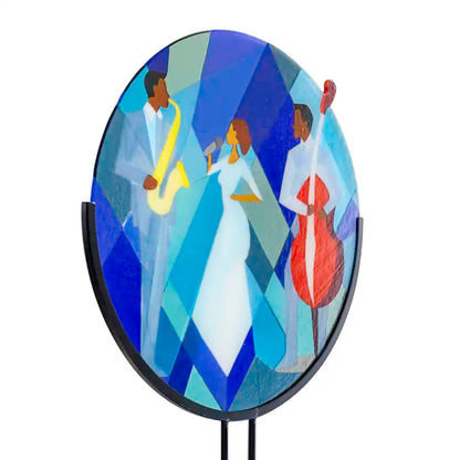 Jazzclub Ambiance in Glas – Uniek Handgemaakt Kunstwerk - VERKOCHT