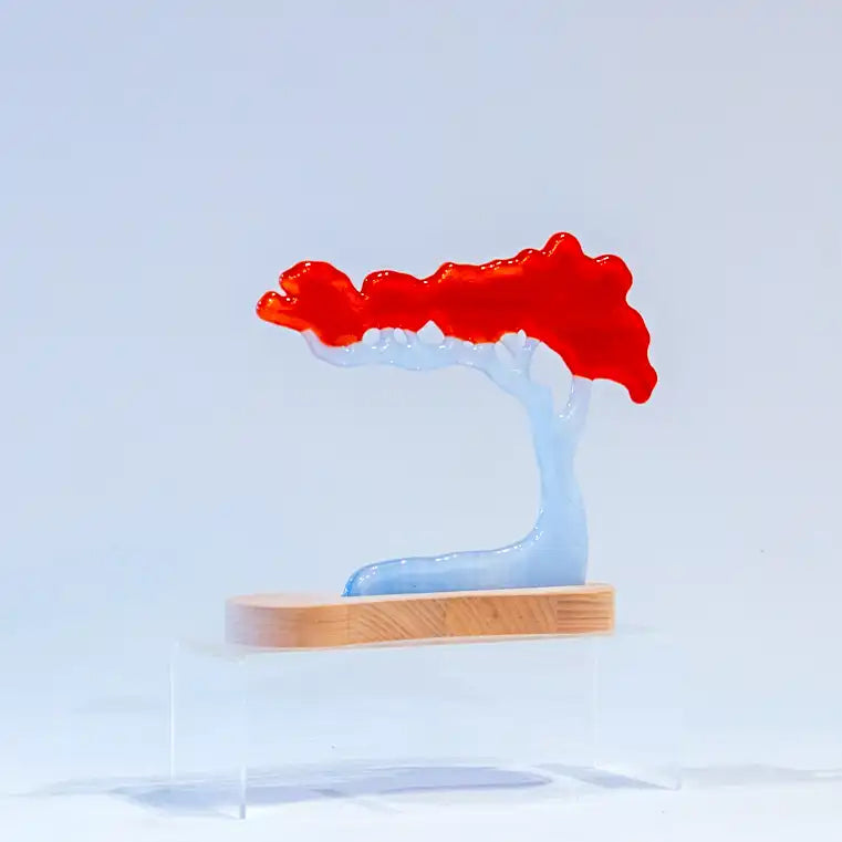 Bonsai boom op houten voet