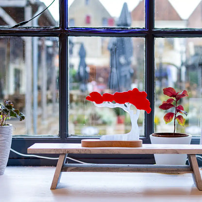 Bonsai boom op houten voet