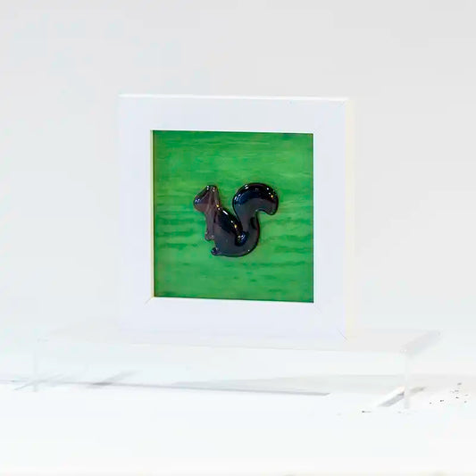 Eekhoorn - glaskunst in lijst