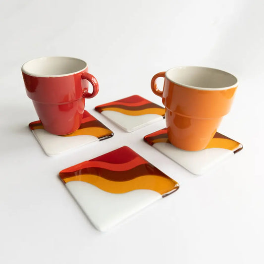 Glass Coasters - Red