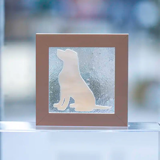 Hond - glaskunst in lijst