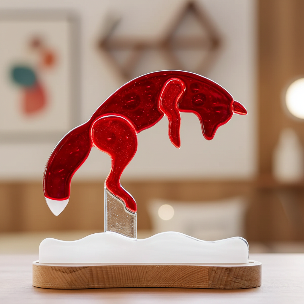 Jagende vos glaskunstwerk prominenter met ander interieur